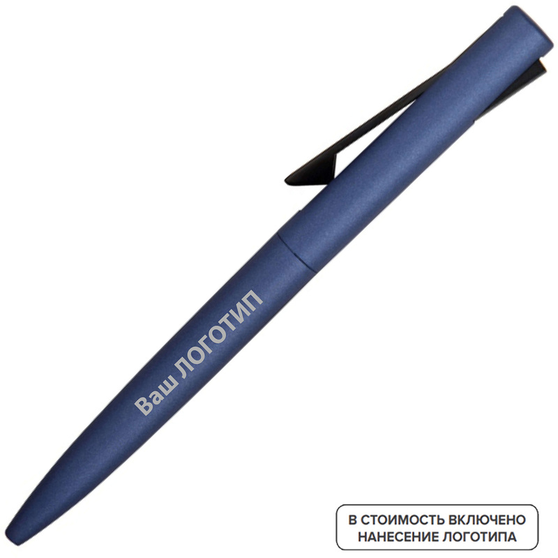 Изображение товара Ручка шариковая автоматическая Bevel синяя толщина линии 1 мм (100 штук в упаковке) с лого