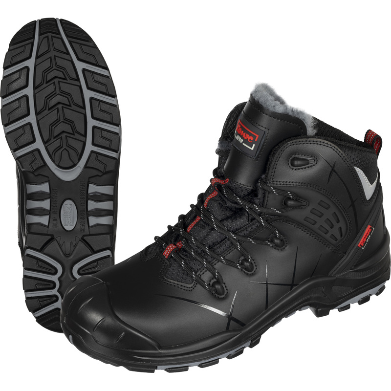 Изображение товара Ботинки зимние Комус Проф 3 КППН ПУ-нитрил из натуральной кожи/кордура с композитным подноском чёрно-серые (размер 39)