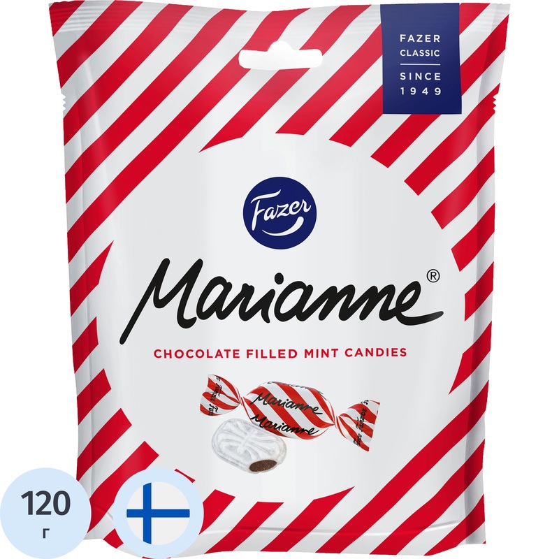 Изображение товара Конфеты Fazer Marianne 120 г - шоколадные с мятным наполнителем