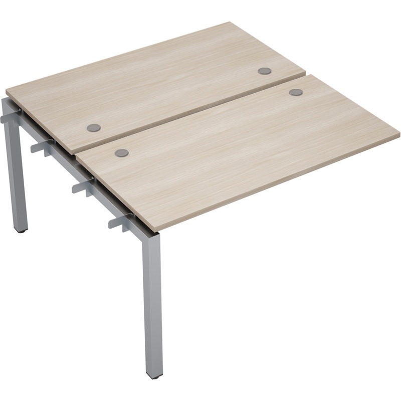 Изображение товара Рабочая станция Avance 6МБС.5268 двухместная (шамони светлый/алюминий матовый, 1200х1235х750 мм)