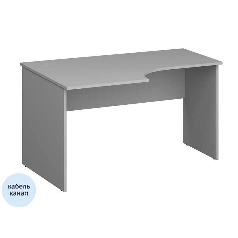 Изображение товара Эргономичный левый офисный стол СП-Бюджет 2364.03 серый 1360х900 мм