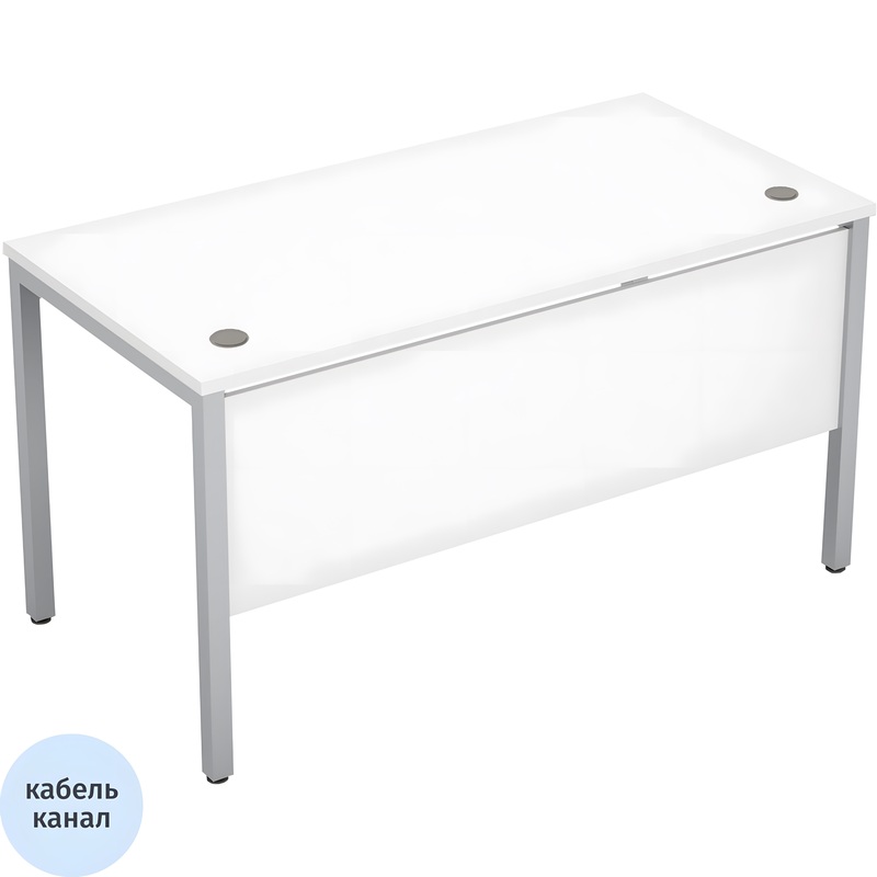 Изображение товара Стол прямой Avance 6МД.009 (белый/алюминий матовый, 1400х700х750 мм)