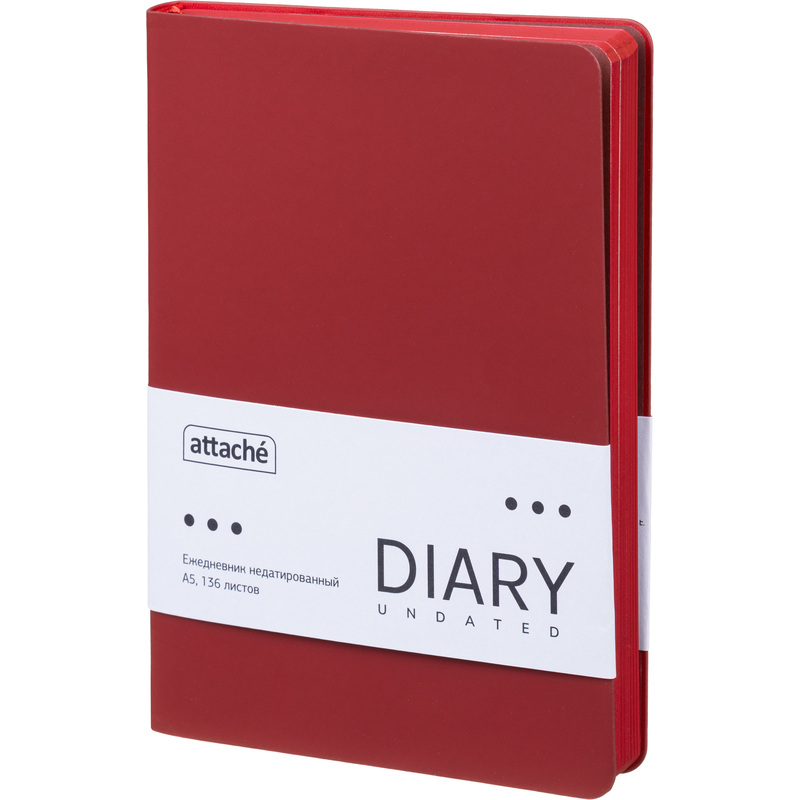 Изображение товара Ежедневник недатированный Attache А5 136 листов красный искусственная кожа