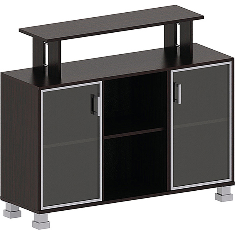 Изображение товара Шкаф для документов Born со стеклом 1426x450x1145 мм венге для офиса и дома