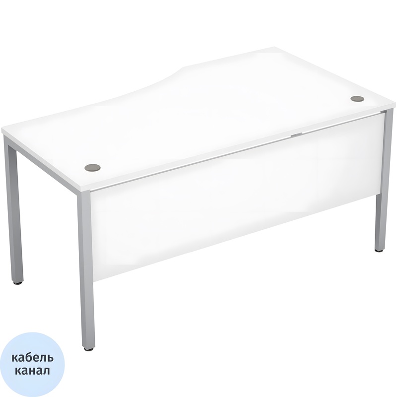 Изображение товара Эргономичный рабочий стол Avance 6МД.021 правый белый алюминий матовый
