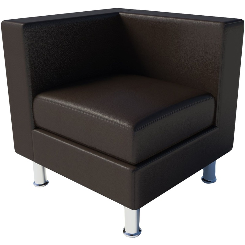 Изображение товара Угловой модуль дивана Лайт коричневый из искусственной кожи 700х700х750 мм