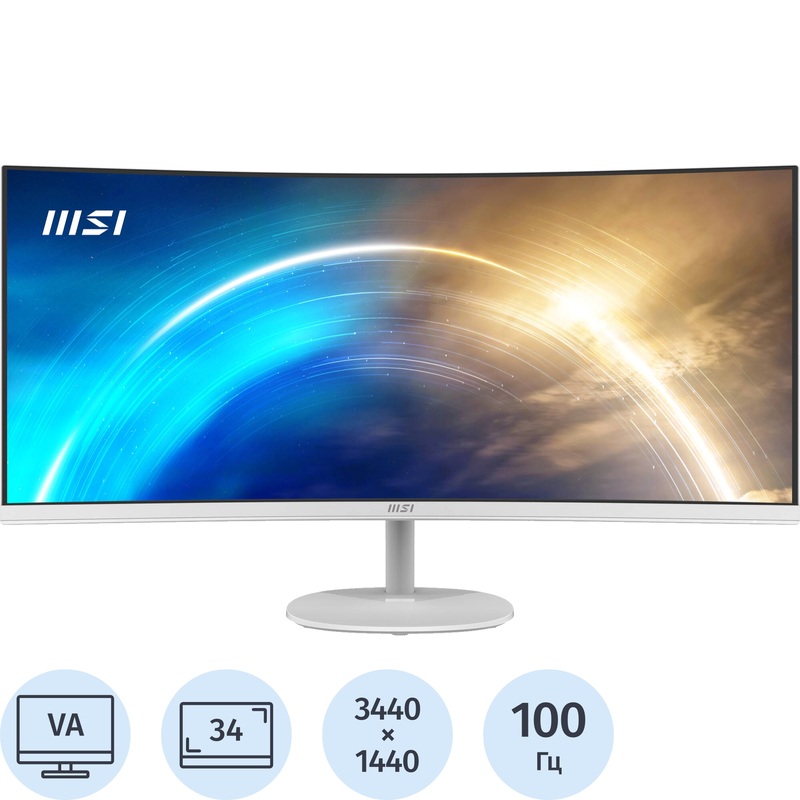 Изображение товара MSI Pro MP341CQW 34" White – 3440x1440, FreeSync, 100Hz