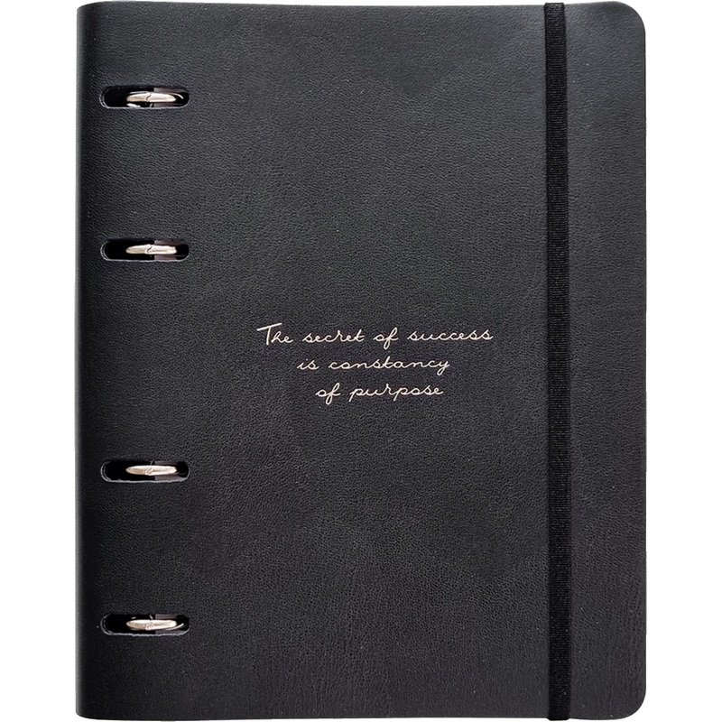 Изображение товара Тетрадь на кольцах Infolio Study Quote А5 120 листов черная с тиснением фольгой