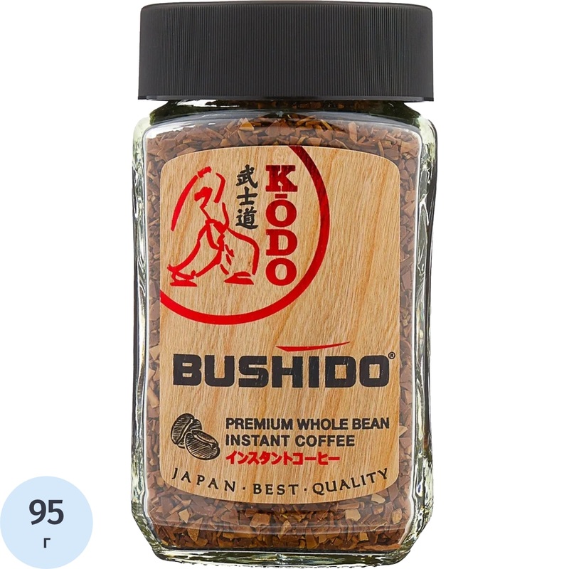 Изображение товара Кофе растворимый сублимированный Bushido Kodo 95 г стеклянная банка