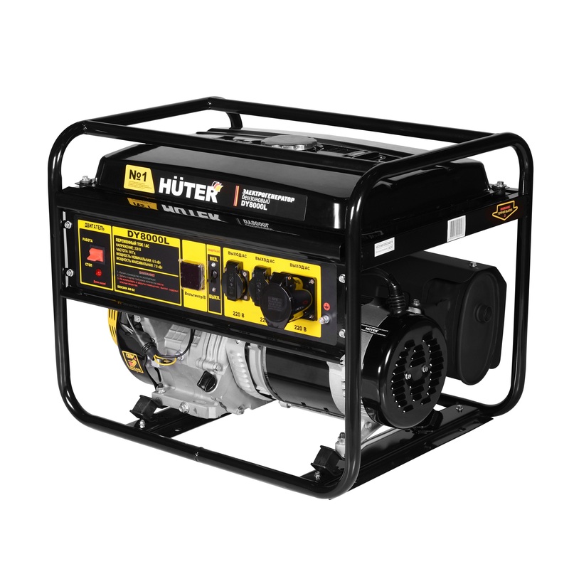 Изображение товара Генератор бензиновый Huter DY8000L мощностью 7 кВт для дома и мастерской