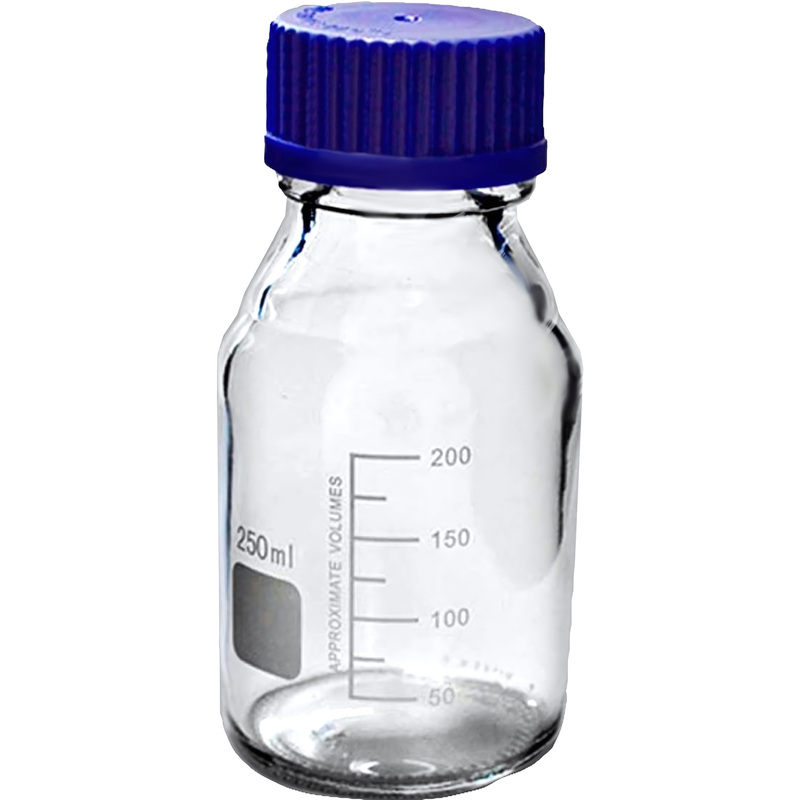 Изображение товара Лабораторная банка 250 мл с делениями из стекла с крышкой из полипропилена