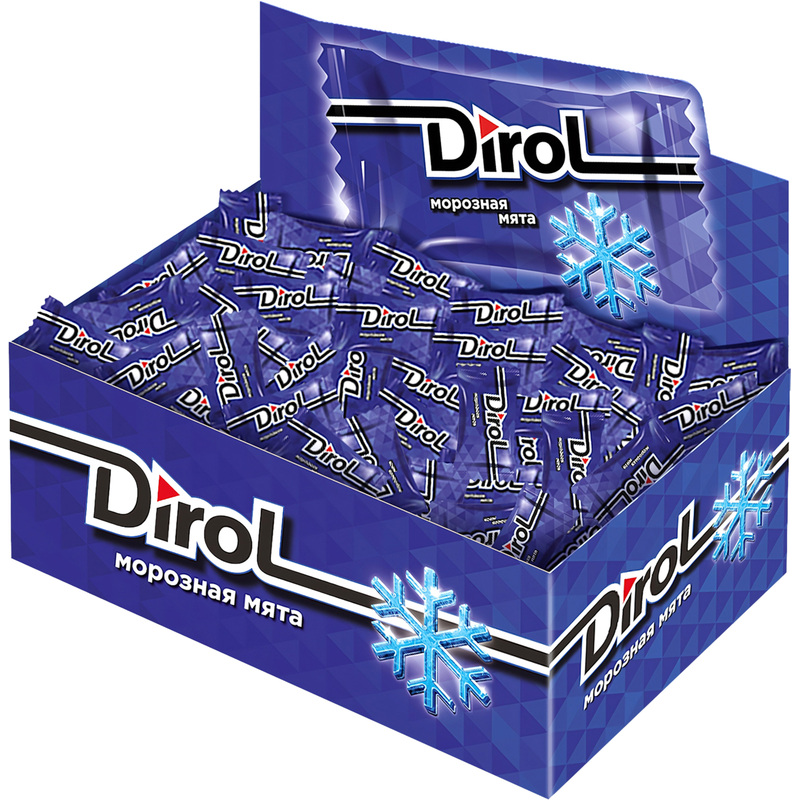 Изображение товара Жевательная резинка Dirol Морозная Мята 272 г - 100 штук в упаковке