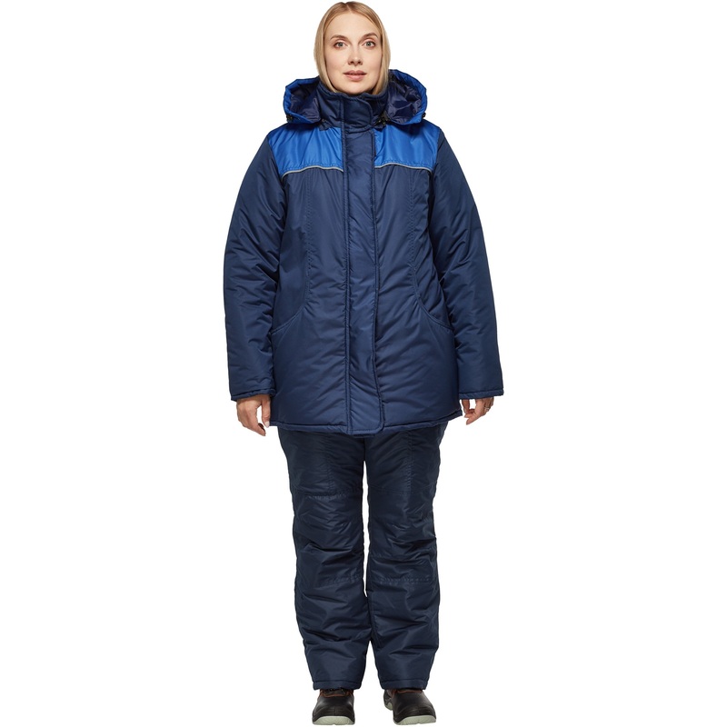 Изображение товара Женская зимняя рабочая куртка Снежана синяя/васильковая, утепленная, водоотталкивающая