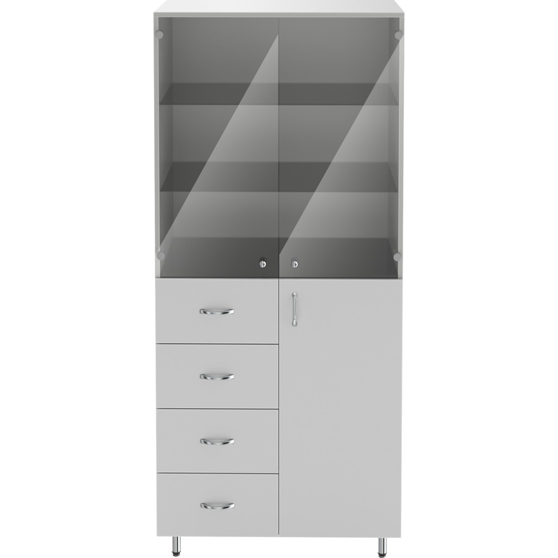 Изображение товара Шкаф лабораторный НВ-800 ШП серый 800x460x1820 мм