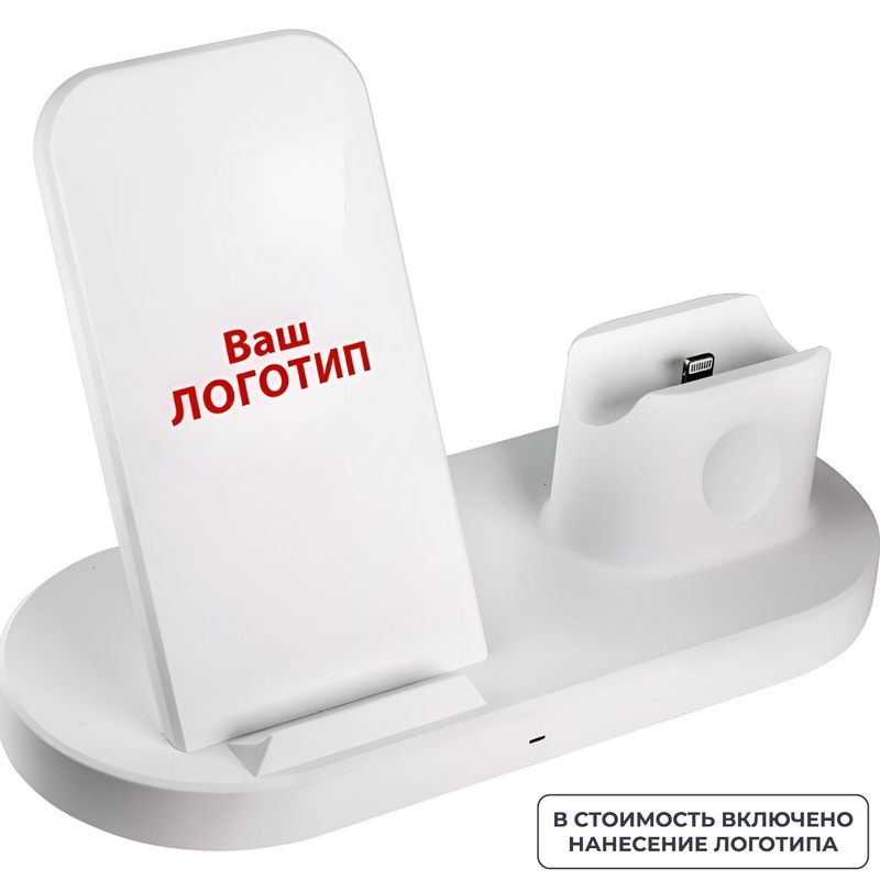 Изображение товара Беспроводное зарядное устройство Portobello Prime с нанесением логотипа 3 гаджета