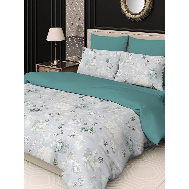 Изображение товара Комплект постельного белья Sorrento Deluxe Манэль из сатина, зелёный Изображение товара Комплект постельного белья Sorrento Deluxe Манэль из сатина, зелёный