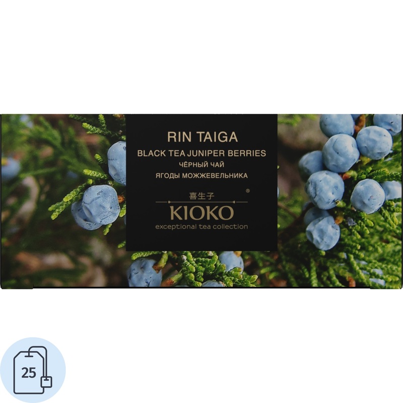 Изображение товара Чёрный чай Kioko Rin Taiga 25 пакетиков натуральный с ягодами и травами
