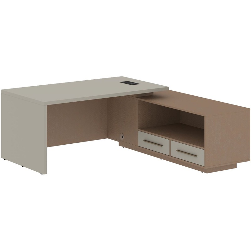 Изображение товара Стол руководителя Velion VCT 1919 с тумбой и встроенными портами USB и зарядкой