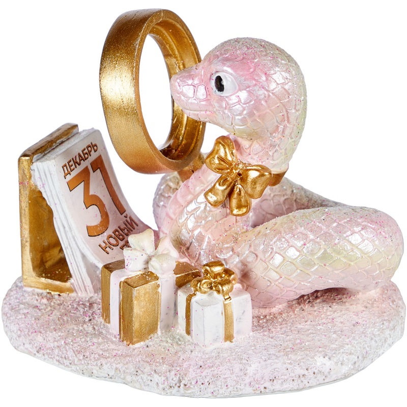 Изображение товара Украшение из полирезина Magic Time розовое 7.5x9.5x6.5 см для новогоднего декора