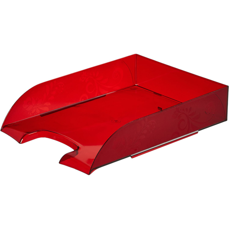 Изображение товара Горизонтальный лоток для бумаг Комус Русская серия красный