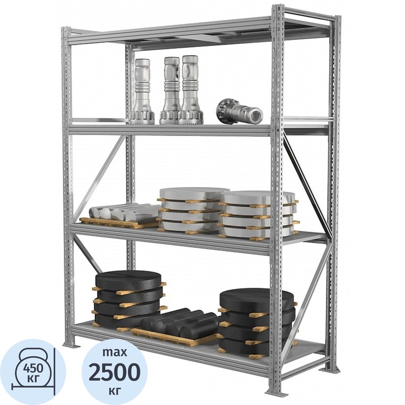 Изображение товара Стеллаж металлический Практик Ms Pro 200/150x60/4 4 полки 1612x600x2000 мм
