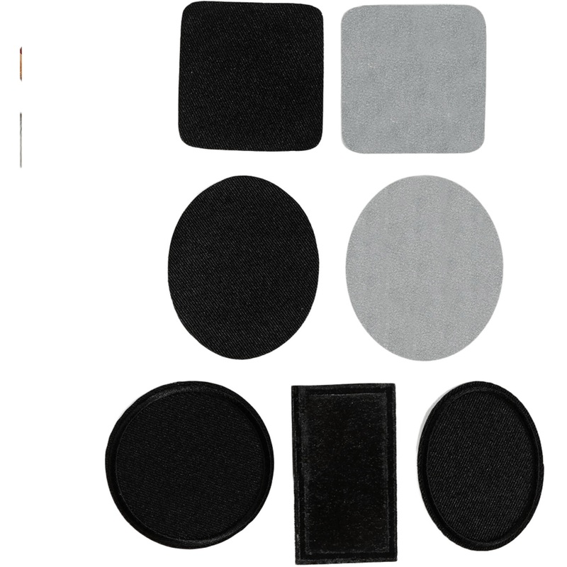 Изображение товара Набор заплаток для одежды термоклеевых Арт Узор чёрные (7 штук)