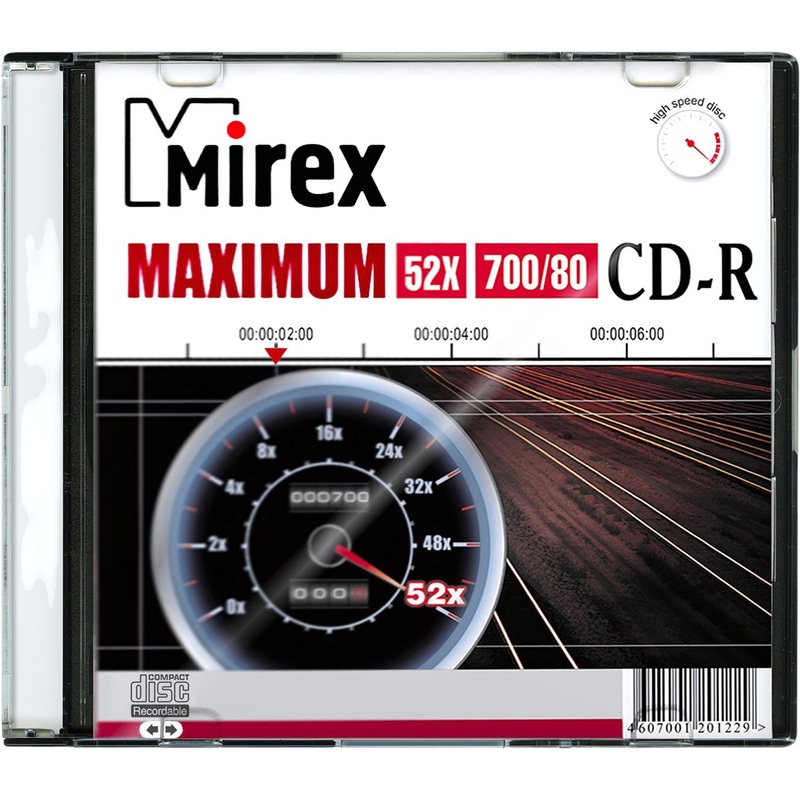Изображение товара Диск CD-R Mirex 700 МБ 52x slim box UL120052A8S