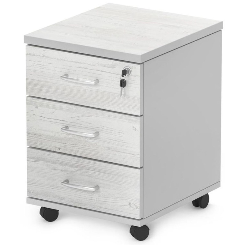 Изображение товара Тумба подкатная Комус Мебель Easy Standard сосна винтер/серый 3 ящика