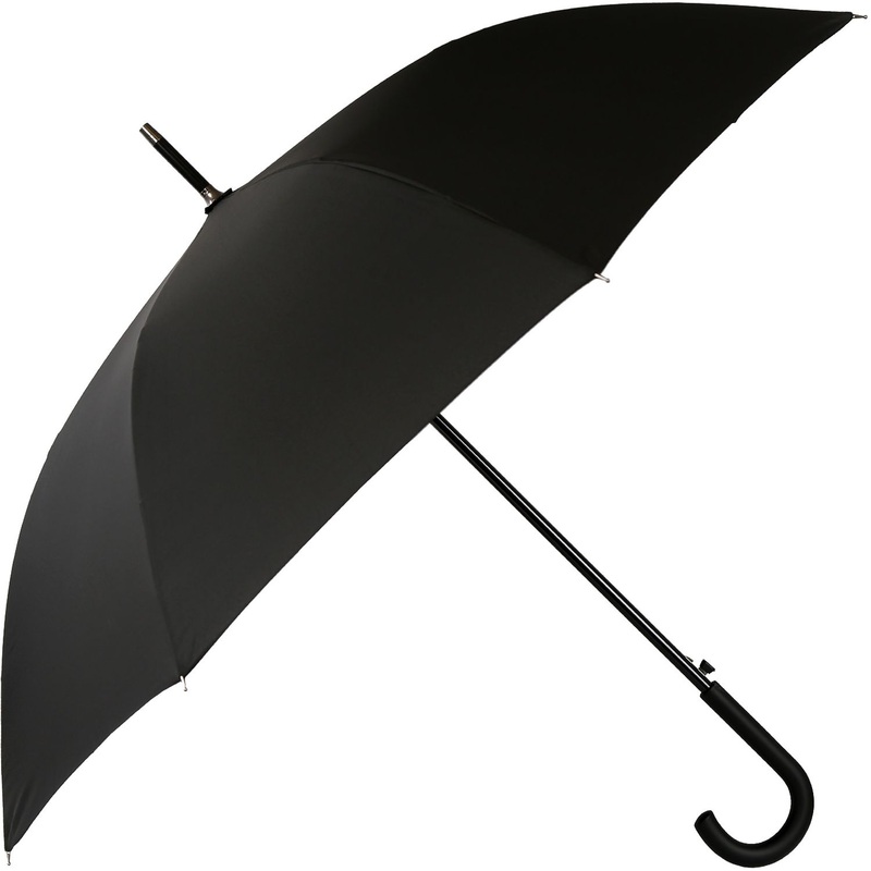 Изображение товара Мужской зонт Fabretti полуавтомат черный 112 см, трость для дождливой погоды