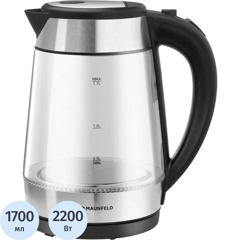 Изображение товара Электрический чайник Maunfeld MGK1710GS серебристый с подсветкой 1.7л