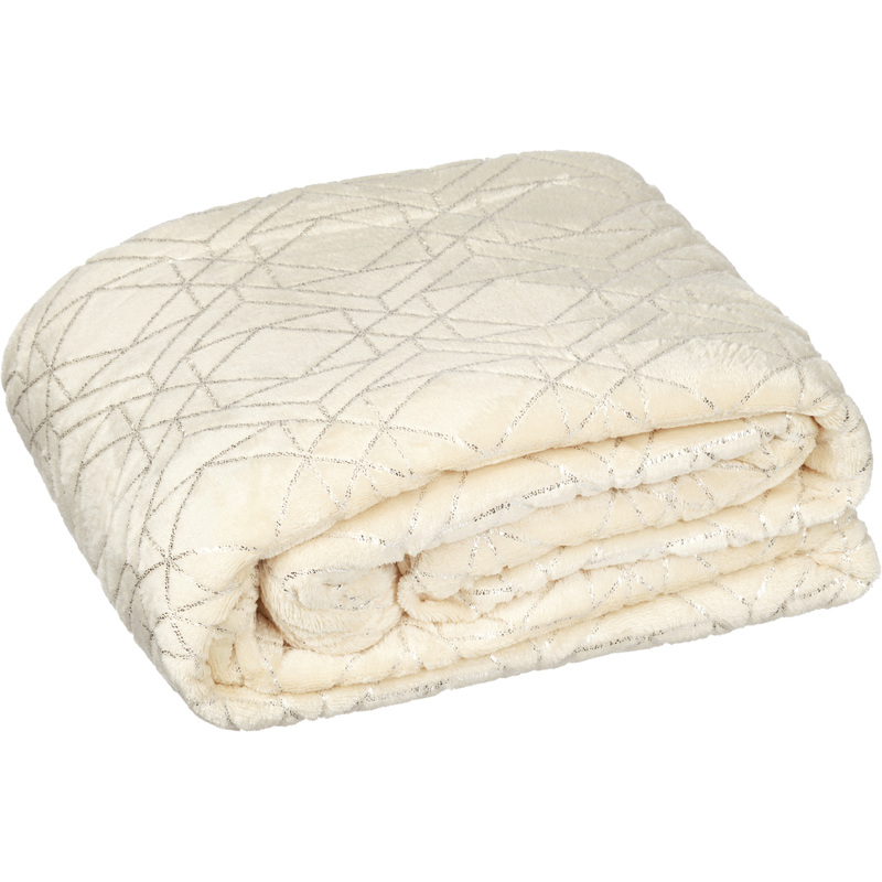 Изображение товара Плед Luscan микрофибра 200x220 см бежевый - мягкий и теплый аксессуар для дома