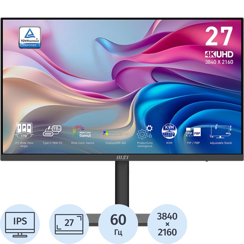 Изображение товара Монитор 27" MSI MD272UPHG серый (9S6-3PB19H-404)