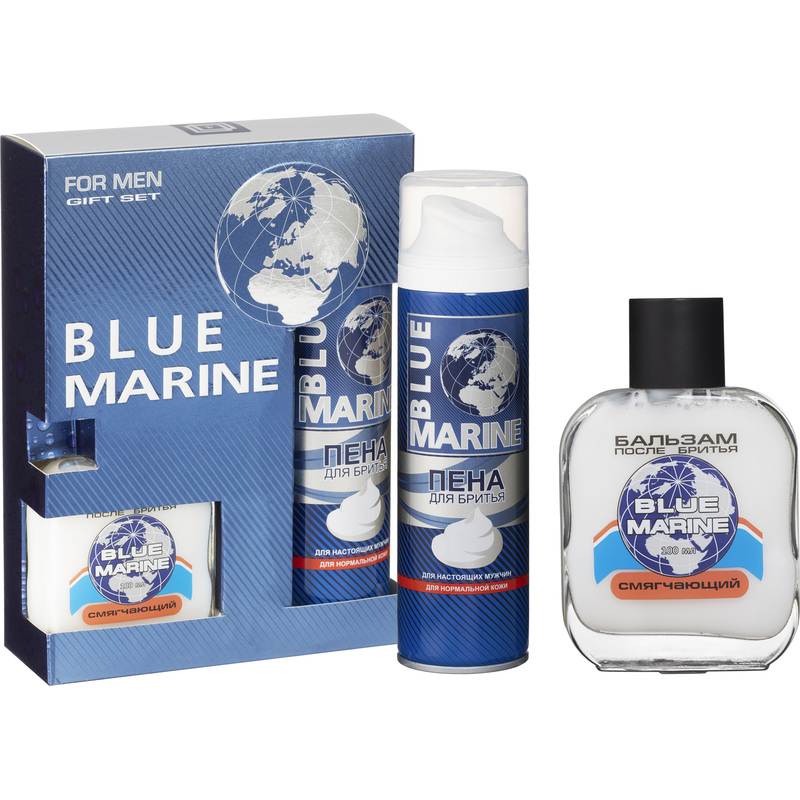 Изображение товара Подарочный набор косметики для мужчин Blue Marine с бальзамом и пеной