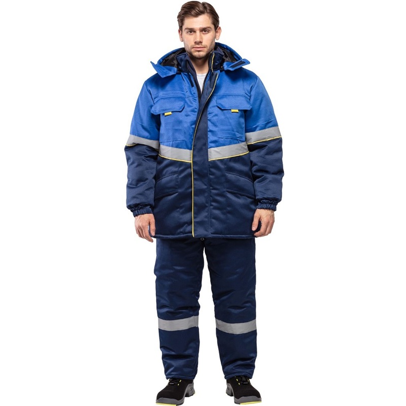 Изображение товара Зимняя рабочая мужская куртка з43-КУ из ткани твил, утепленная синтепоном, водоотталкивающая