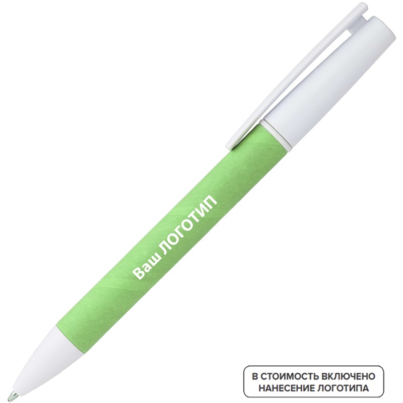 Изображение товара Ручка шариковая автоматическая Pinokio синяя толщина линии 0.7 мм зеленый корпус (1000 штук в упаковке) с лого