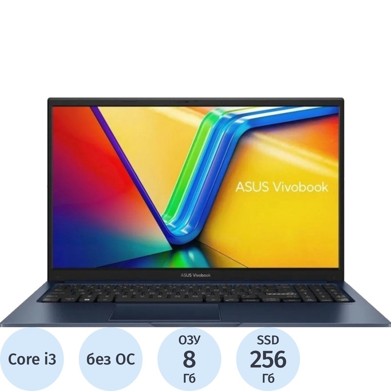 Изображение товара Ноутбук Asus VivoBook 15 X1504VA-BQ312 15.6" Core i3 SSD 8 ГБ синий