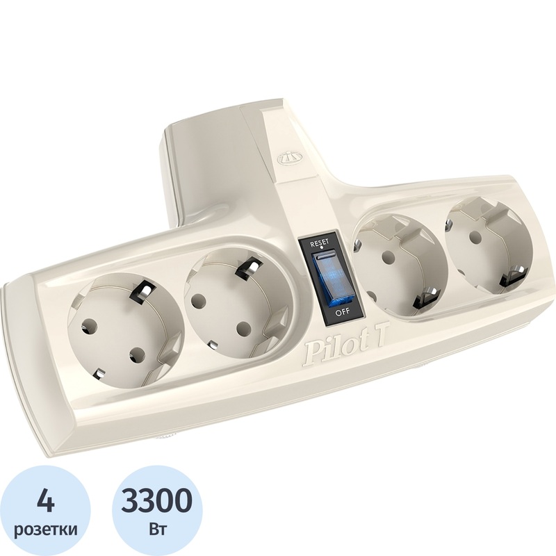 Изображение товара Сетевой фильтр ZIS Pilot T на 4 розетки без шнура безопасный и мощный