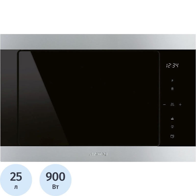 Изображение товара Встраиваемая микроволновая печь Smeg FMI325X с грилем и сенсорным управлением