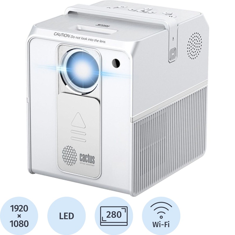 Изображение товара Проектор Cactus CS-PRC.04WT.WUXGA-A с разрешением 4K, Wi-Fi, HDMI