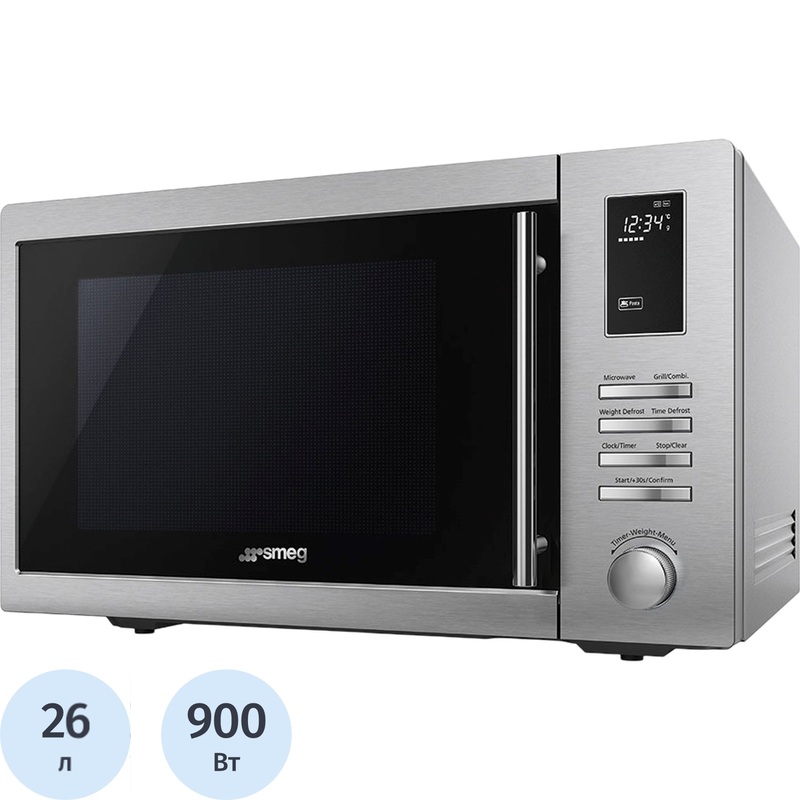 Изображение товара Микроволновая печь Smeg MOE25X с грилем, 26 л, электронное управление