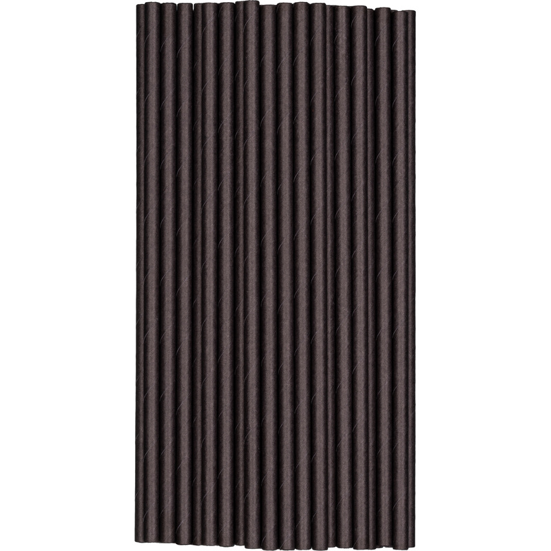 Изображение товара Бумажные трубочки для коктейля чёрные 197 мм, 2500 штук