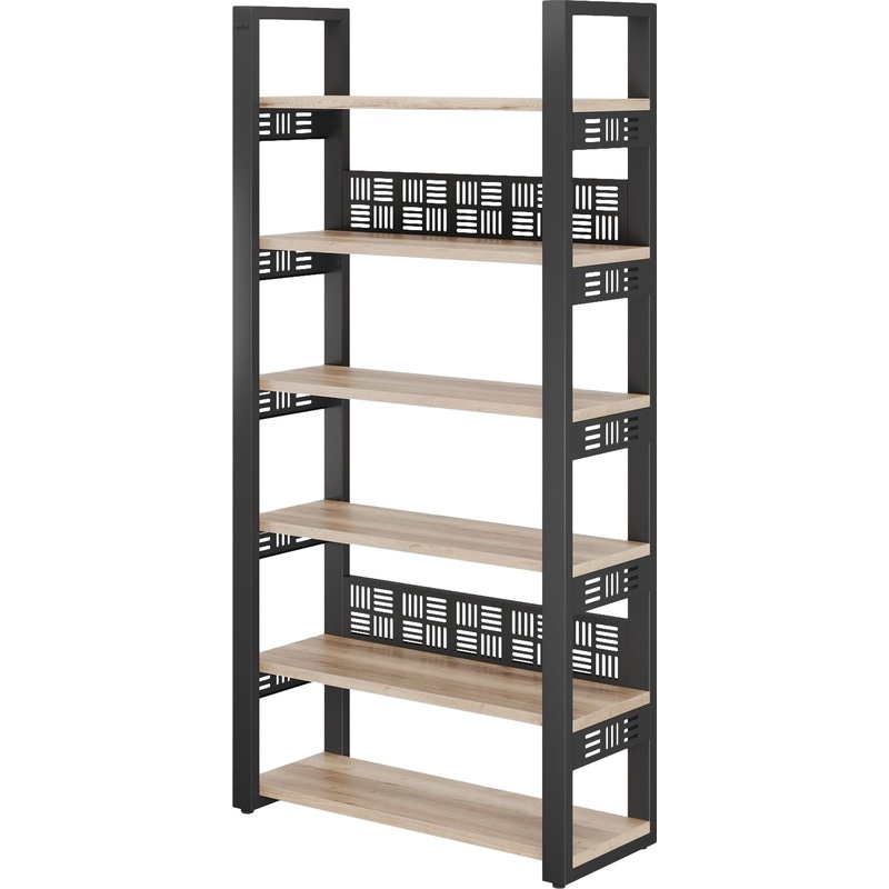Изображение товара Стеллаж для документов Kobor SO6-140/36 дуб натуральный/чёрный муар 1400х360х1900 мм