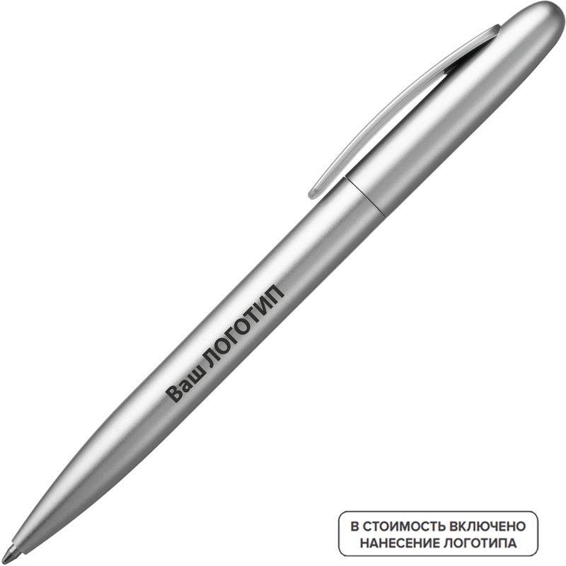 Изображение товара Ручка шариковая автоматическая Moor Silver синяя 1 мм серый корпус 200 штук с логотипом