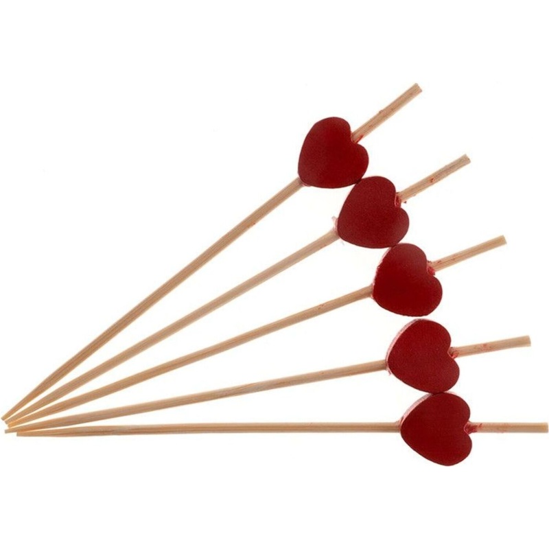 Изображение товара Пики для канапе КонтинентПак Сердечко бамбуковые 120 мм (100 штук)