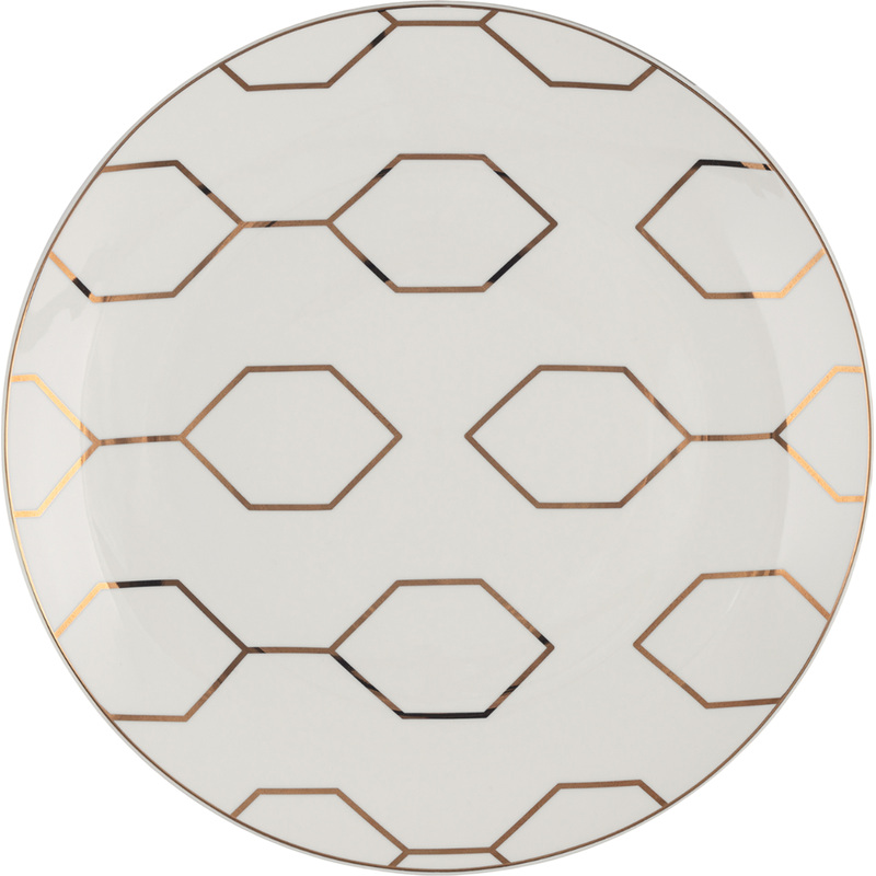 Изображение товара Обеденная тарелка Nadoba Mari Bella 27 см фарфор с золотым кантом для салатов и закусок