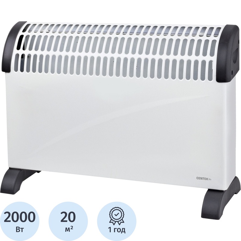 Изображение товара Конвектор Centek CT-6124 белый 2000 Вт с механическим термостатом и защитой