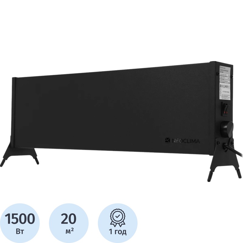 Изображение товара Конвектор Neoclima Nano 1500B чёрный (1500 Вт, с терморегулятором, UT-00000437)