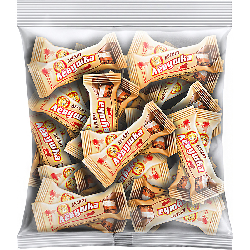 Изображение товара Конфеты шоколадные Левушка Десерт 500 г с сливочным суфле и карамелью