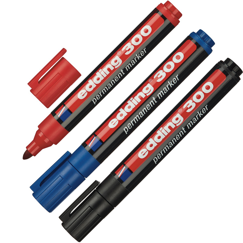 Изображение товара Набор маркеров перманентных Edding E-300 3 цвета с круглым наконечником