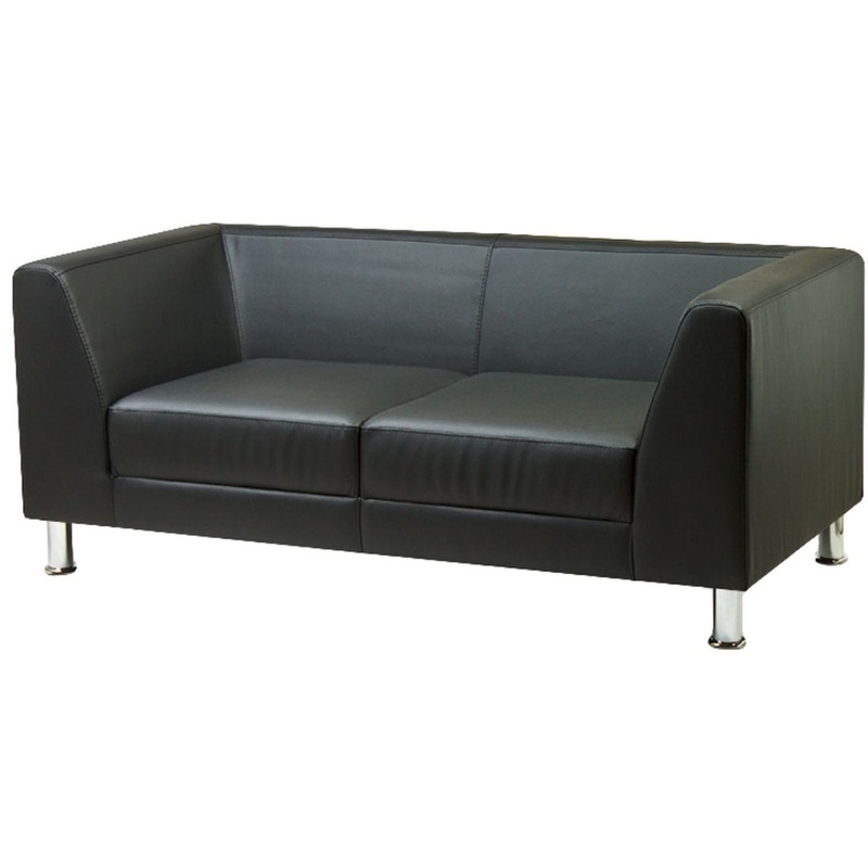 Изображение товара Уценка. Диван двухместный Evolution черный (искусственная кожа)